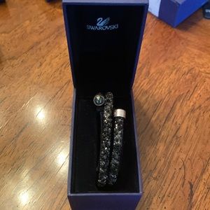 SWAROVSKI grey crystal wrap bracelet